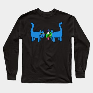 two cats and a mask Long Sleeve T-Shirt